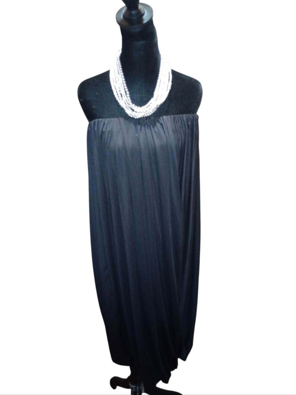 H & M Divided Strapless Black Maxi Dress - Elegant Gathered Bodice, NWT